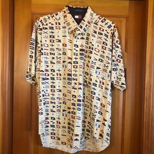 Vintage Tommy Hilfiger flag button down shirt XL